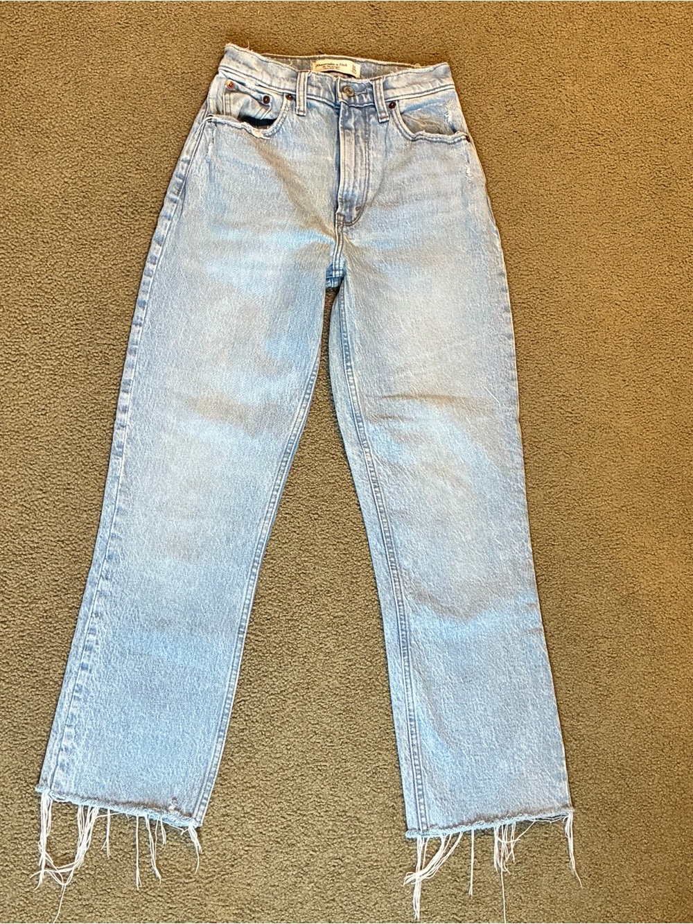 Abercrombie & Fitch Curve Love Women's 90s Straight High Rise Jeans Sz 24/00R